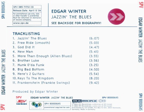 Edgar Winter - Jazzin´ The Blues - Back