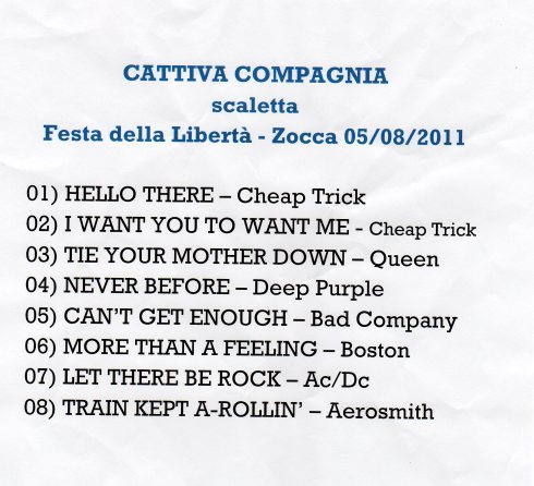 CC scaletta FDL 2011
