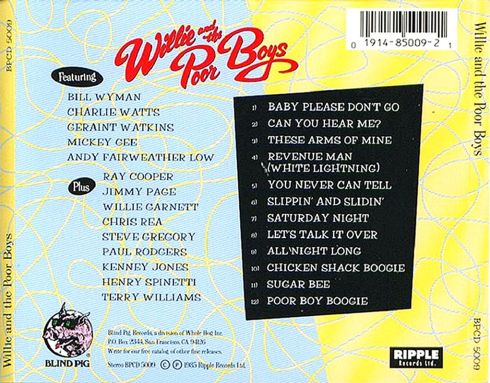 Willie And The Poor Boys - Willie And The Poor Boys - Back