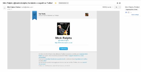 Mick Ralphs mi segue su twitter