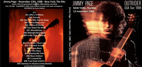 Jimmy Page-  New York -  The Ritz 12 nov 1988 