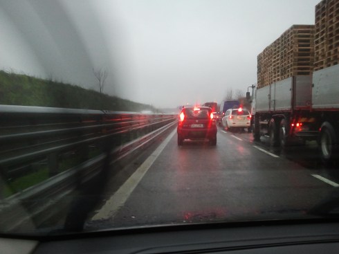 Coda sulla bretella Mutina-Stinecity (foto di TT)