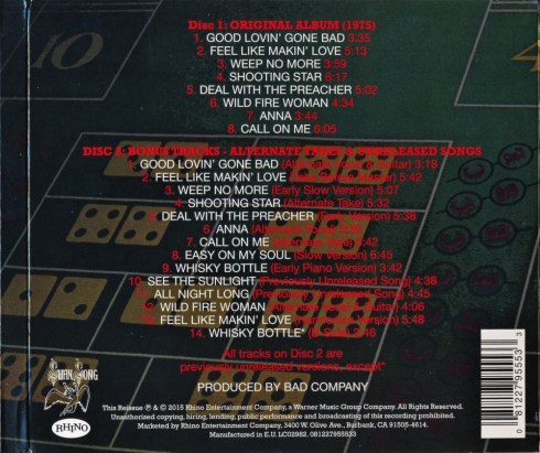 Bad Company - Straight Shooter - Back (1-2)