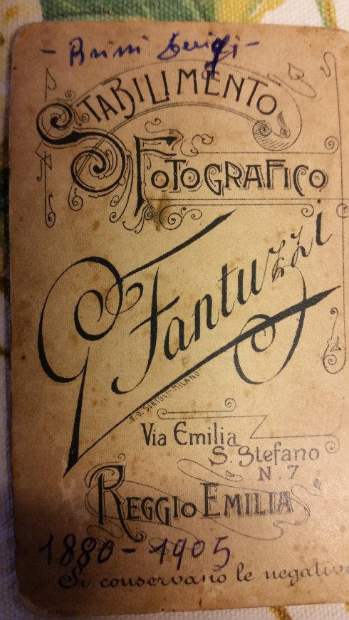 Luigi Brini, bisnonno 1880-1905 - Foto Fantuzzi RE