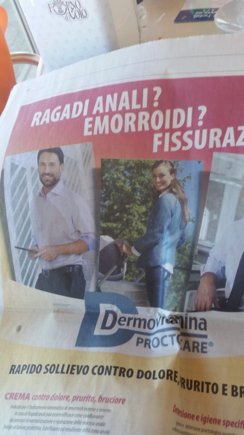 Pagina pubblicitaria del Corriere dell'Adriatico - foto TT