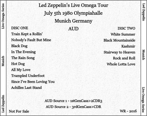 Led Zeppelin Live Omega 13 Munich 5 july 1980 Winston Remaster
