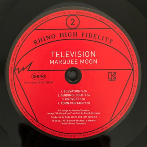 Television Marquee Moon - Rhino High Fidelity 2024 disc b