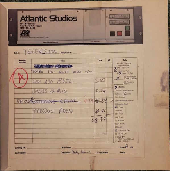 Television Marquee Moon - Rhino High Fidelity 2024 studio